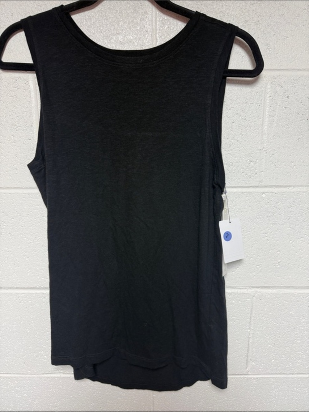 Caslon Womens Black Sleeveless T-Shirt Pleated Back High-Low Top Small